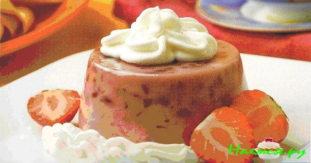 Желе сливочное с клубничным вареньем