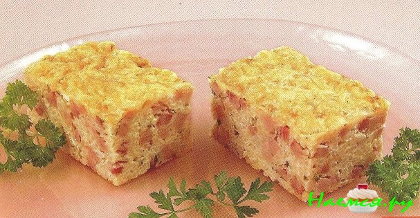 Запеканка рисовая с ветчиной