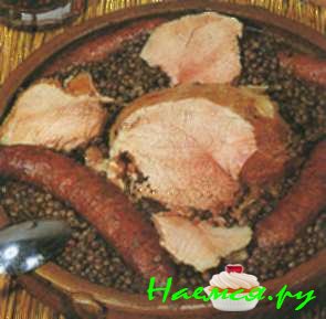 Свиная лопатка с чечевицей (4 порции)