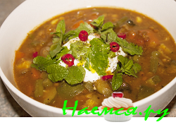 Суп из мангольда и красной чечевицы