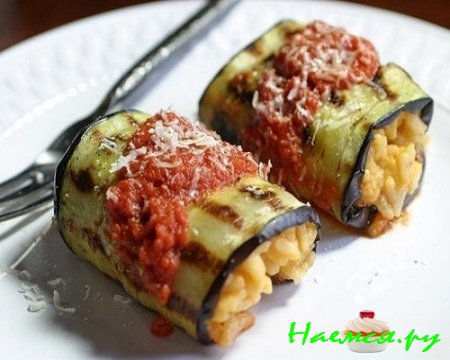 Овощные рулеты с ризотто